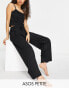 ASOS DESIGN Petite mix & match cotton pyjama trouser in black