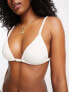 Stradivarius ruched detail bikini top in ecru