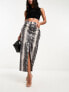 ASOS DESIGN leather look midi skirt in animal 34 - фото #1