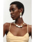 ფოტო #3 პროდუქტის Matted Gold Sculpted Oversized Baroque Pearl Drop Earrings