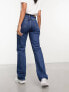 Фото #4 товара Weekday Rowe extra high waist regular fit straight leg jeans in nobel blue