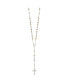 ფოტო #2 პროდუქტის Sterling Silver Polished Textured Bead Rosary Pendant Necklace 26"