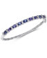 ფოტო #1 პროდუქტის Tanzanite (4 ct. t.w.) & Diamond (1/10 ct. t.w.) Bangle Bracelet in Sterling Silver