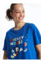 LCW Young Bisiklet Yaka Mickey Mouse Baskılı Kısa Kollu Kadın Şortlu Pijama Takımı