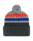 Фото #2 товара Men's Gray New York Islanders Stack Patch Cuffed Knit Hat with Pom