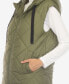 Women's Diamond Quilted Hooded Long Puffer Vest Jacket