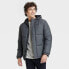 Men's Solid Midweight Puffer Jacket - Goodfellow & Co Heathered Gray S