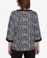 Runway Ready Women's Houndstooth Textured Top Multi Black, M - фото #2