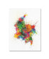 Фото #1 товара Michael Tompsett 'Colombia Paint Splashes Map' Canvas Art - 24" x 32"