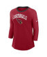 Women's Cardinal Arizona Cardinals Raglan 3/4 Sleeve T-Shirt