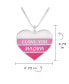 Фото #4 товара Stripe Pink Enamel Heart Inspirational Message Words I love You Mom Heart Necklace Pendant For Women Mother .925 Sterling Silver