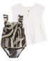 Фото #1 товара Baby 2-Piece Zebra 1-Piece Swimsuit & Cover-Up Set 9M