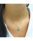 Фото #2 товара Malachite Four Leaf Clover Charm 14K Gold