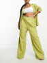 Фото #1 товара 4th & Reckless Plus strap waist detail tailored trouser co-ord in green