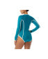 ფოტო #3 პროდუქტის Women's Sculpt Long Sleeve Zip Front One Piece Swimsuit