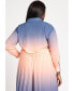 Plus Size Ombre Button Front Cover Up Top