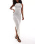 Фото #1 товара Pieces fine knit beach maxi dress in cream