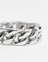 Фото #4 товара ASOS DESIGN waterproof stainless steel band ring with chain design in silver tone