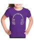 ფოტო #1 პროდუქტის Big Girl's Word Art T-shirt - HEADPHONES - LANGUAGES