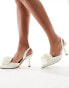 ASOS DESIGN Sia corsage slingback mid heeled shoes in ivory Бежевый, 41 - фото #1