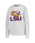 ფოტო #4 პროდუქტის Women's Ash LSU Tigers Team Effort Pullover Sweatshirt and Shorts Sleep Set