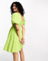 River Island mini dress with ruched bodice in green