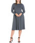 Фото #1 товара Women's Plus Size Fit and Flare Midi Dress