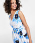 Women's Floral Print Sleeveless Midi Dress, PXXS-3X