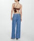 ფოტო #2 პროდუქტის Women's Adjustable Drawstring Wideleg Jeans