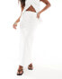 Фото #1 товара 4th & Reckless Petite exclusive linen look maxi seam detail skirt co-ord in white