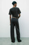 WASHED-EFFECT PALAZZO JOGGER TROUSERS