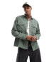 ASOS DESIGN cord overshirt in green