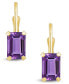 Gemstone Leverback Earrings in 10K Yellow Gold