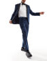 Фото #4 товара ASOS DESIGN slim tuxedo suit trouser in navy velvet