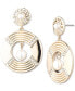 ფოტო #1 პროდუქტის Gold-Tone Pavé, Imitation Pearl & Logo Doorknocker Drop Earrings