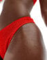 Фото #2 товара ASOS DESIGN Amy crinkle high leg hipster bikini bottom in tomato red