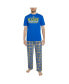 ფოტო #1 პროდუქტის Men's Royal, Gold Los Angeles Rams Arctic T-shirt and Flannel Pants Sleep Set