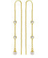 18K Gold Plated Imitation Cubic Zirconia and Imitation Pearl Threader Earrings