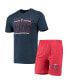 ფოტო #1 პროდუქტის Men's Red, Navy Minnesota Twins Meter T-shirt and Shorts Sleep Set