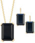 ფოტო #2 პროდუქტის Onyx Solitaire 18" Pendant Necklace in 14k Gold-Plated Sterling Silver