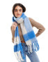 Фото #1 товара Object chunky tassle scarf in blue check