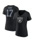 Women's Davante Adams Black Las Vegas Raiders Player Icon Name and Number V-Neck T-shirt Черный, S - фото #1