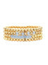 ფოტო #1 პროდუქტის Polished Gold & Blue Bead Stretch Bracelet Set