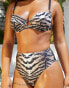 Фото #8 товара Wolf & Whistle x Malaika Terry Fuller Bust Exclusive mix and match underwire bikini top in tiger print