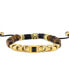 ფოტო #2 პროდუქტის Men's Link Beaded Bolo Bracelet in Gold-Plated Stainless Steel