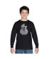 Big Boy's Word Art Long Sleeve T-shirt - Rock Guitar Head