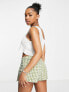 Pieces frill hem crop top co-ord in white