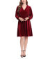 Women's Dolman-Sleeve Velvet Fit & Flare Dress