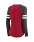 ფოტო #3 პროდუქტის Women's Red, Pewter Tampa Bay Buccaneers True to Form Raglan Lace-Up V-Neck Long Sleeve T-shirt