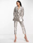 ASOS DESIGN sequin cigarette suit trousers in silver